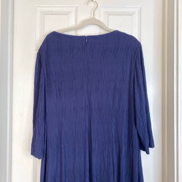 NWT MM LAFLEUR Oak Dress Aegean Blue Navy Crinkle Plus Size 20 New Office - Picture 11 of 11